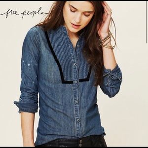 Free People Chambray Button Down